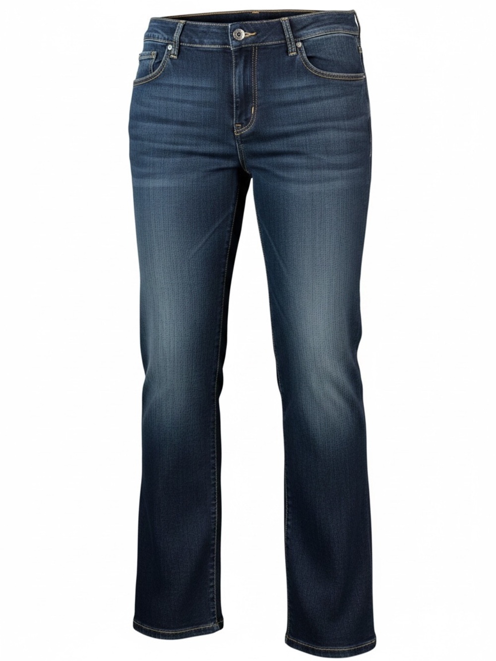 Chicos Dark Wash Denim Blue Jeans Size 2 Cotton Blend Button Zip Closure - Picture 3 of 7